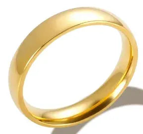 Gold Stainless Steel Ring With Round Bead And Clear Crystal Zircon Waterproof Everyday Fine Jewelry