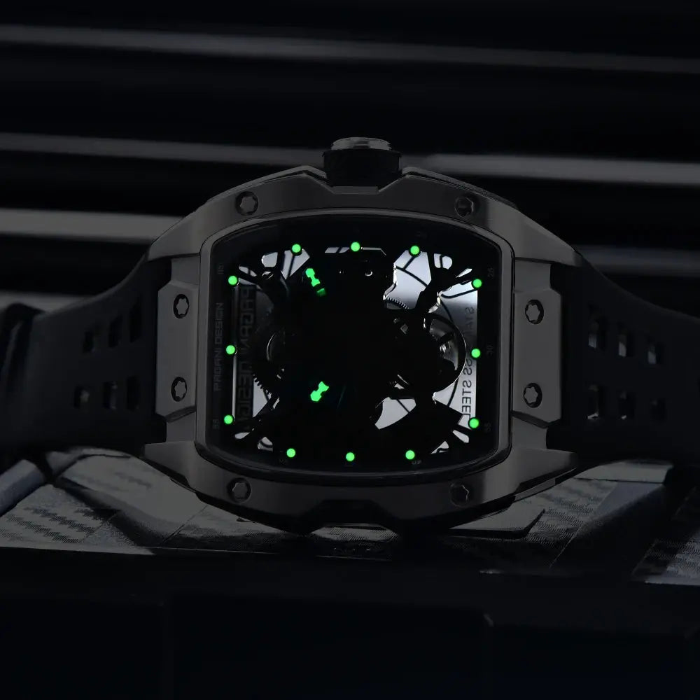 Pagani Design 2026 42mm Luxury Automatic Watch With Transparent Hollow Back Movement And Sapphire Glass