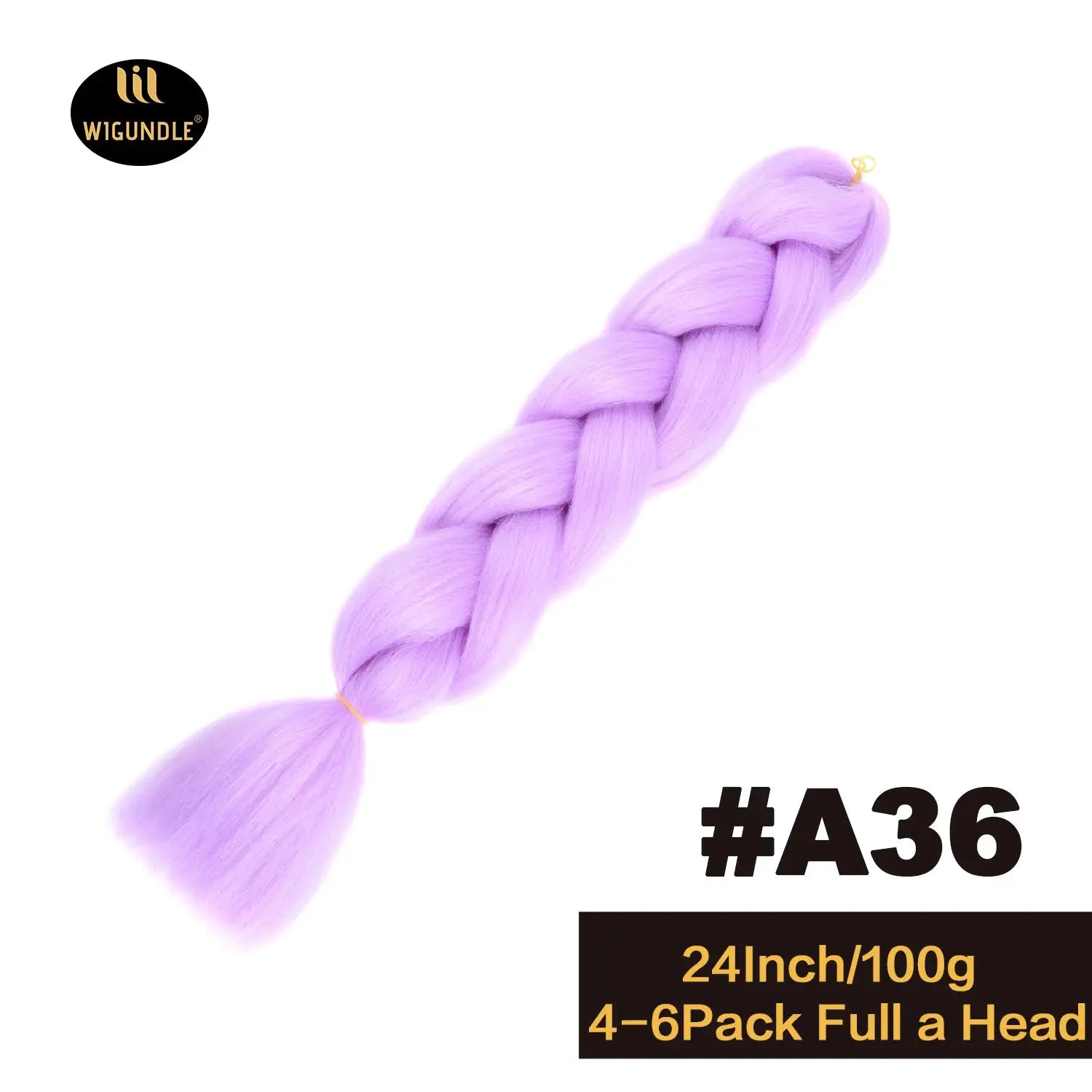 Wigundle 24-inch jumbo braid extensions in lilac Ombre Kanekalon, 4–6 pack for full head
