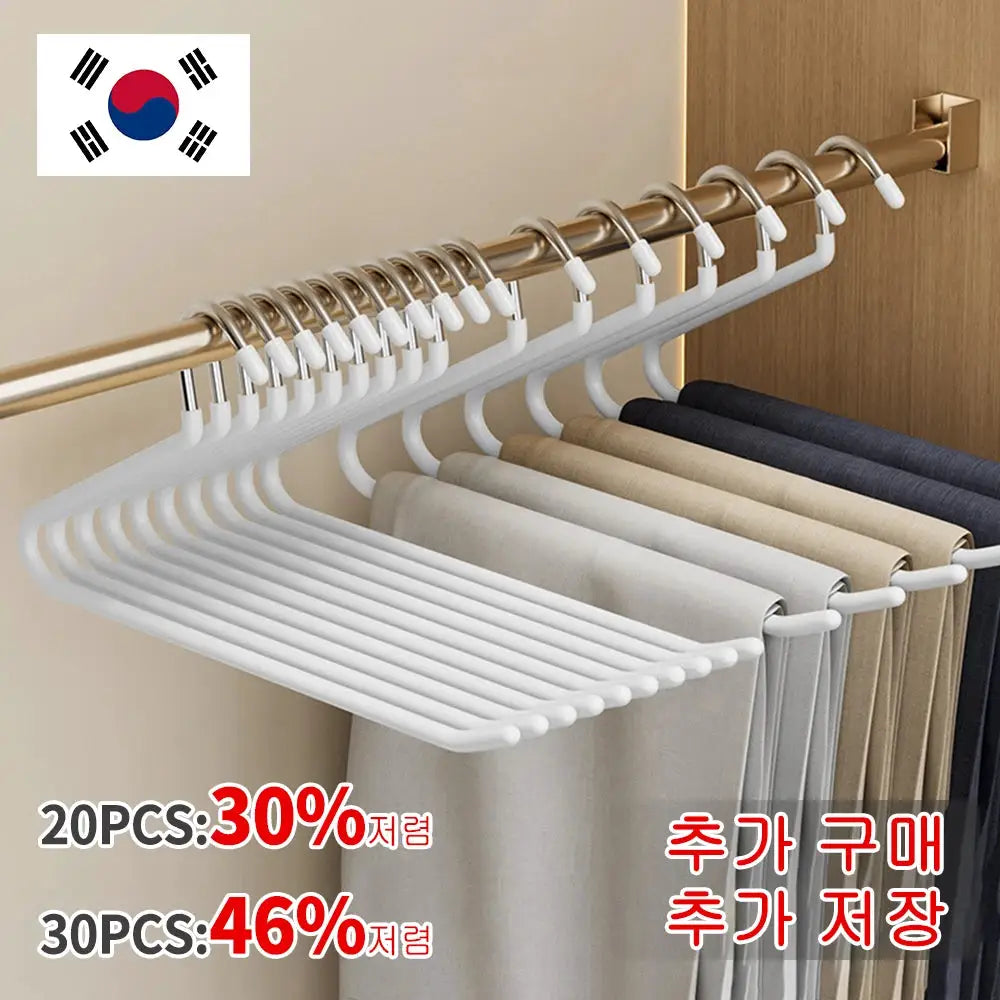 Goose-shaped pants rack set, 30pcs, white anti-slip wardrobe drying hangers