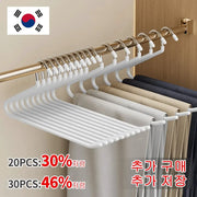Goose-shaped pants rack set, 30pcs, white anti-slip wardrobe drying hangers