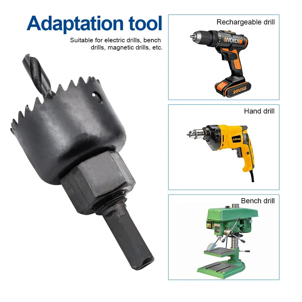 11 Piece Black Hole Saw Set For Woodworking And Gypsum Board And Ceiling 19 To 64 Mm With Plastic Storage Box