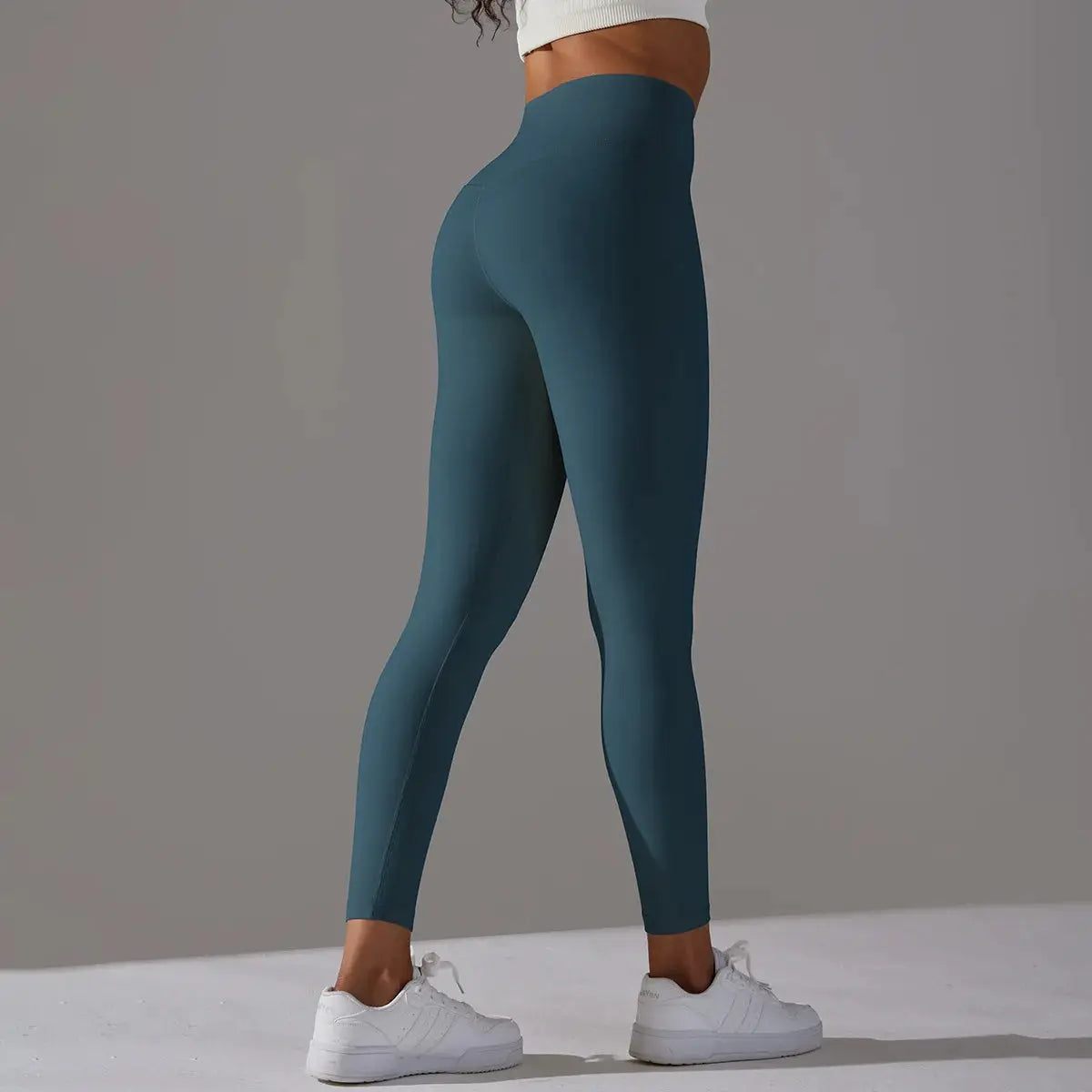 High Waist Naked Feeling Leggings for women in teal, gym and yoga pants for fitness and running