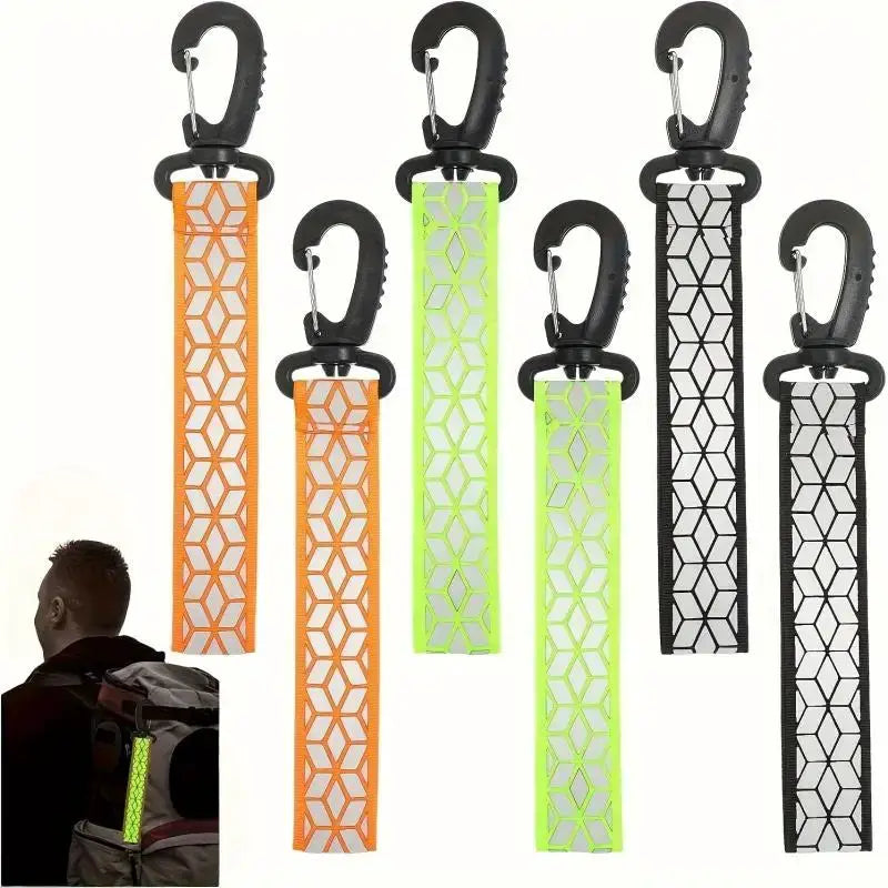 Reflective Straps Pendant Keychains 2Pcs For Outdoor Safety Night Running Cycling Backpack Lightweight Bright