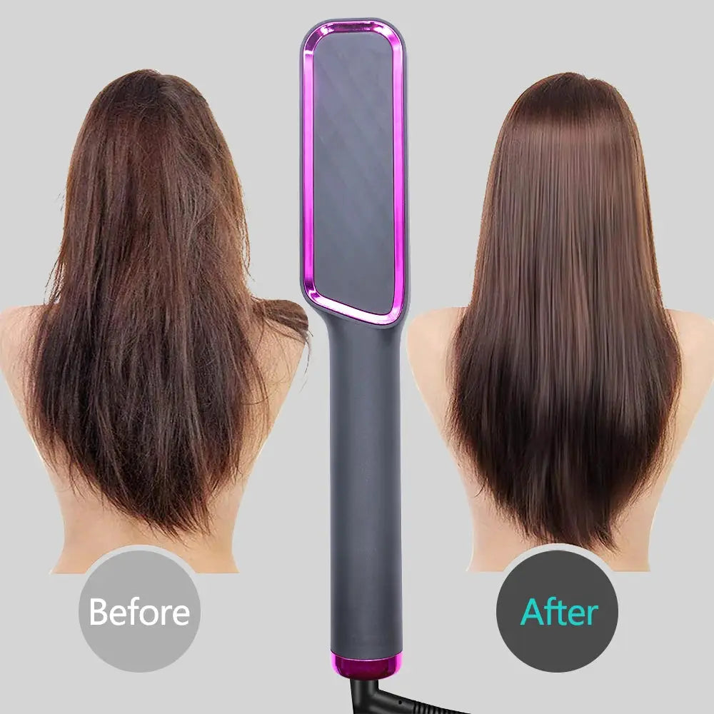 Simples Market electric hot comb straightener with purple LED border and negative ion technology