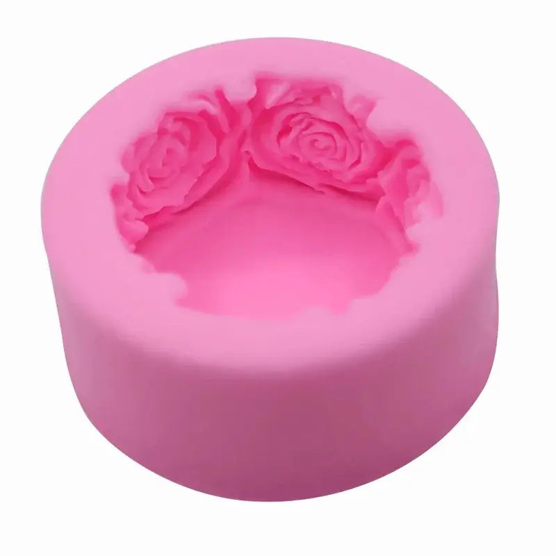 3D Round Rose Flower Soap Mold Cylindrical Silicone Mold For Candles And Cake Decorating Craft Decoration