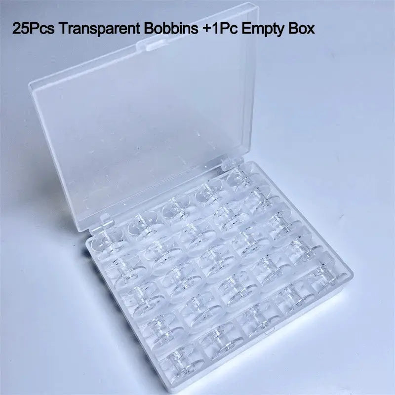 1 Piece 25 Spools Empty Bobbins Storage Box For Sewing Accessories Tools Plastic Bobbin Case Knitting Needle Organizer