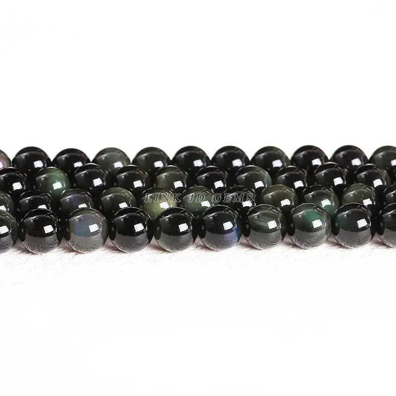 4mm 6mm 8mm 10mm Natural Stone Black Obsidian Beads Polished Round Loose Spacer Beads For Jewelry Making DIY Necklace
