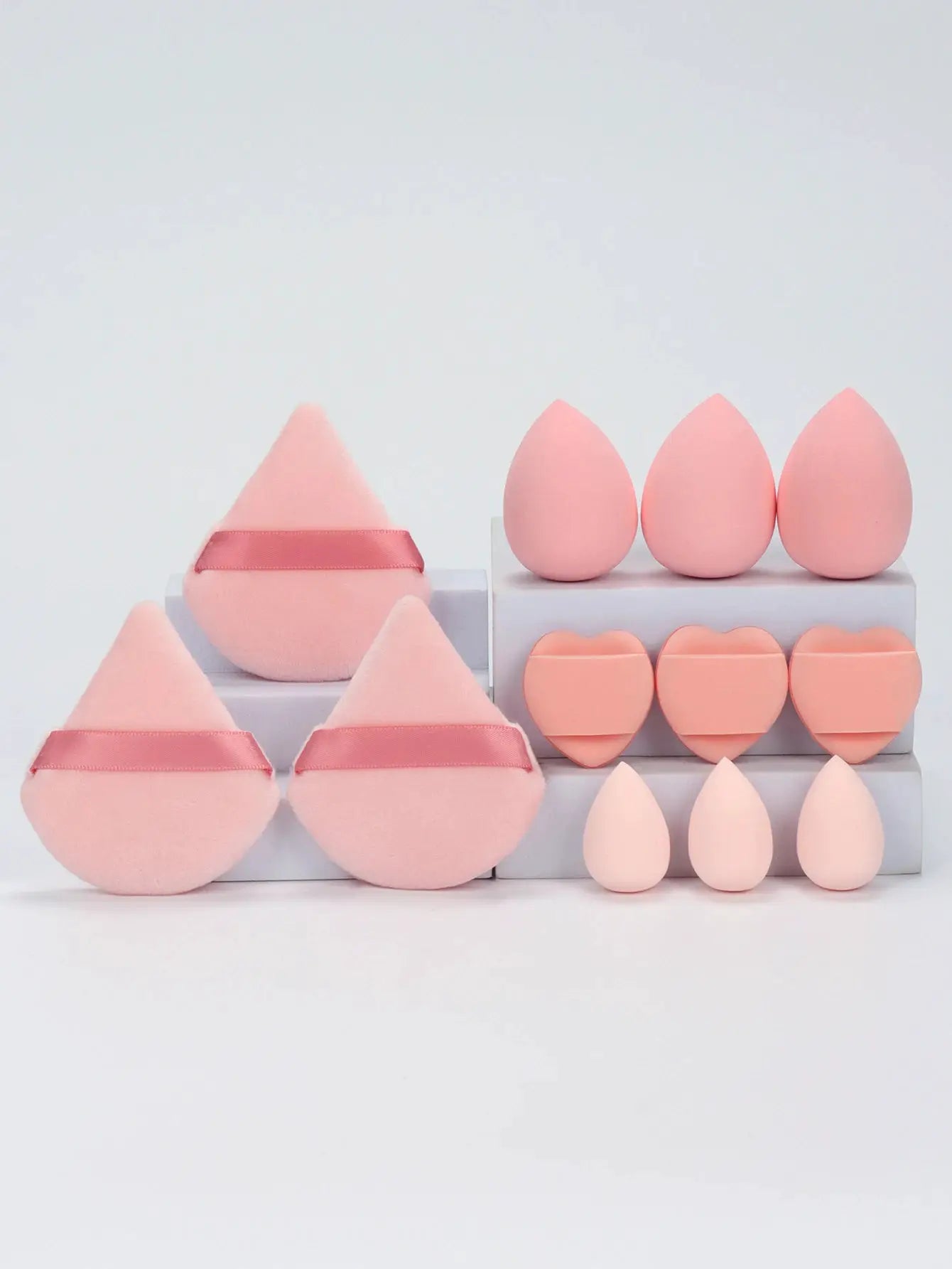LuminaBeauty 12 Piece Makeup Sponge Set With Powder Puffs Mini Air Cushions Beauty Eggs And Sponges For Flawless Finish