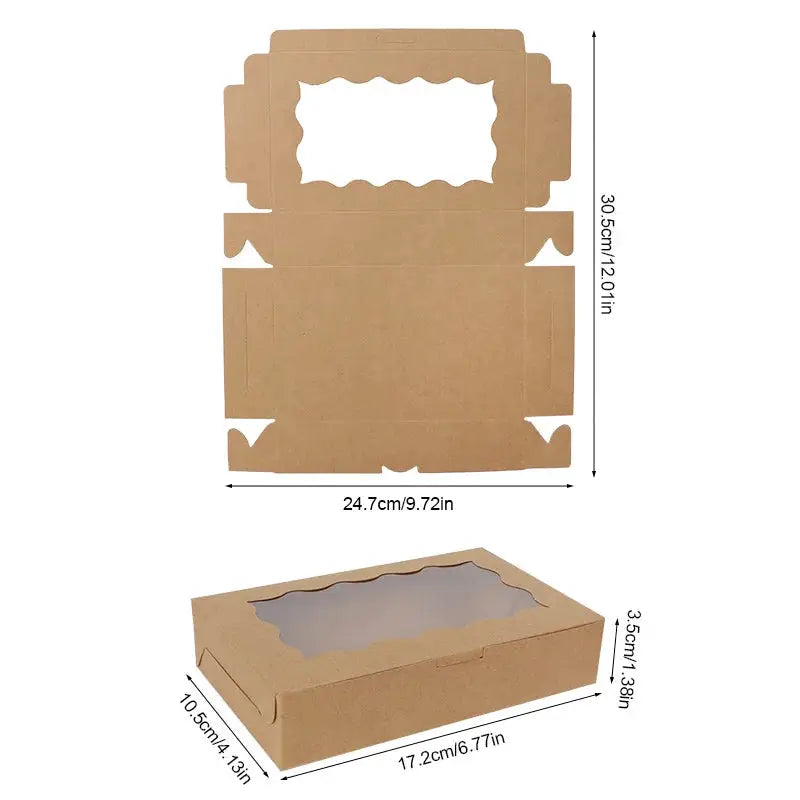 Simples Market kraft gift boxes with window, 5-20pcs set for cookies and chocolates