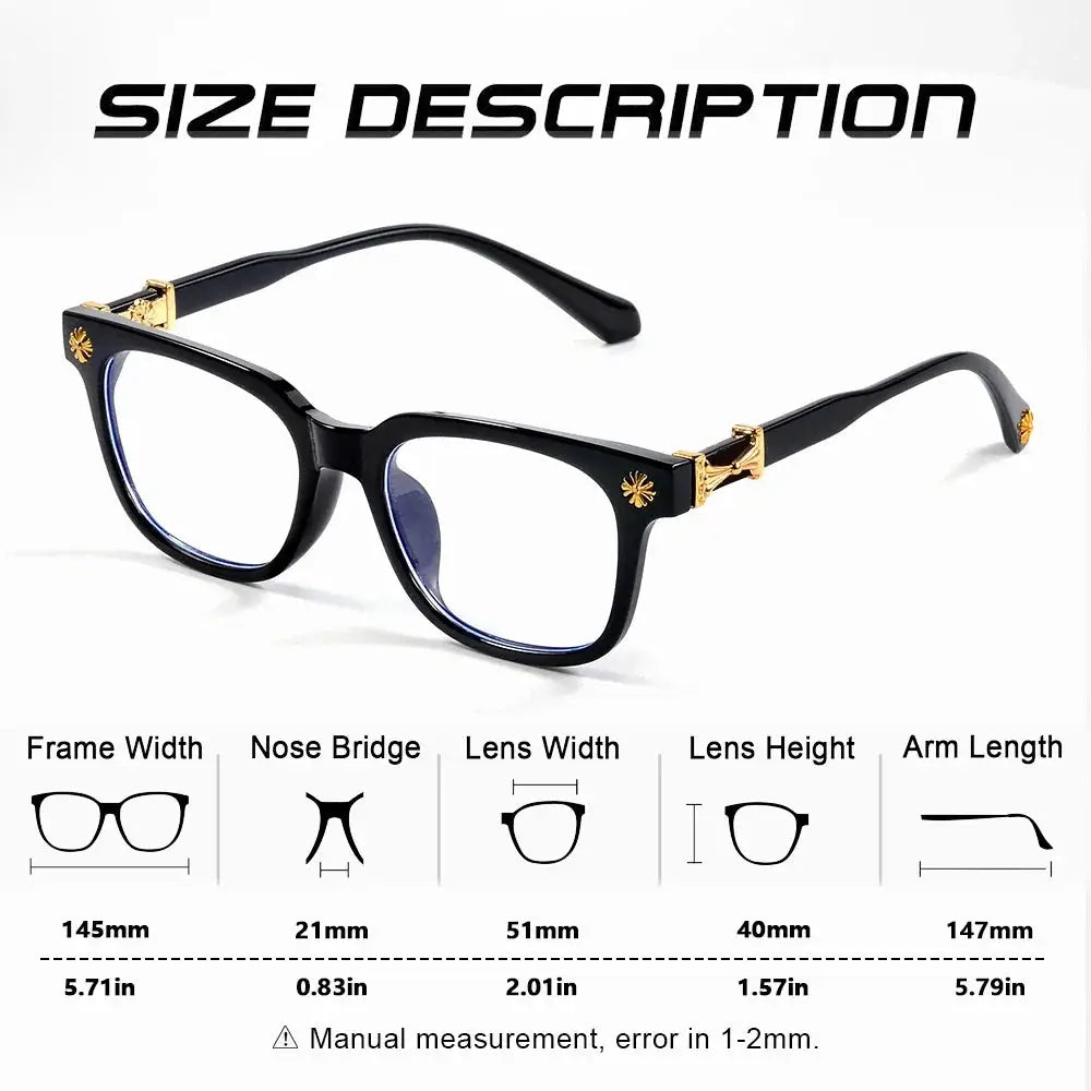VisionGuard Anti Blue Light Glasses Square Unisex Eyewear For Computer Screen Eye Protection For Men And Women