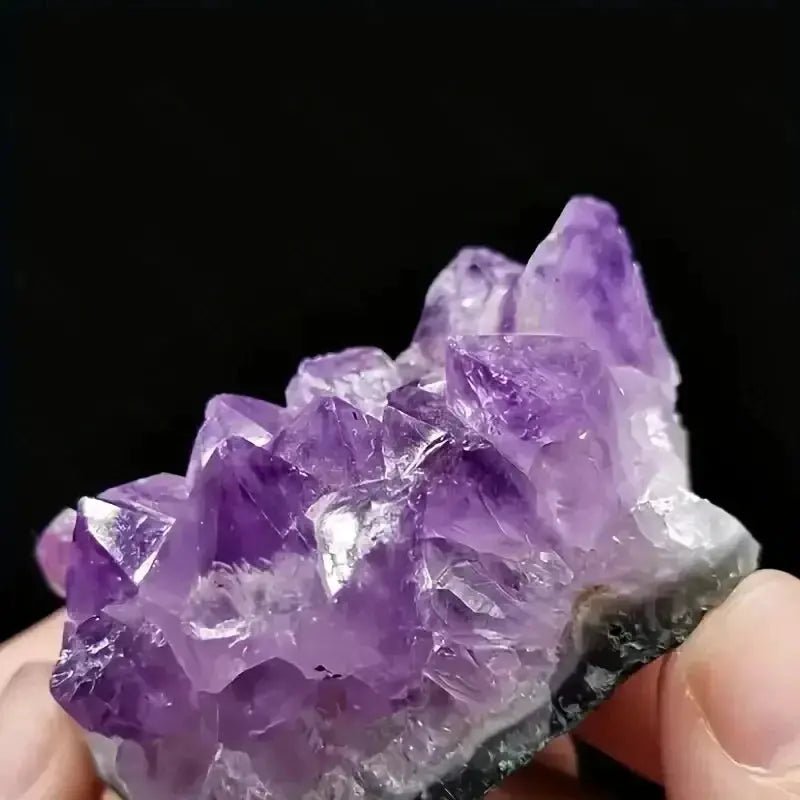 Natural Amethyst Geode Healing Crystal Carved Clusters Set Of Two For Home Decor - Simples Market