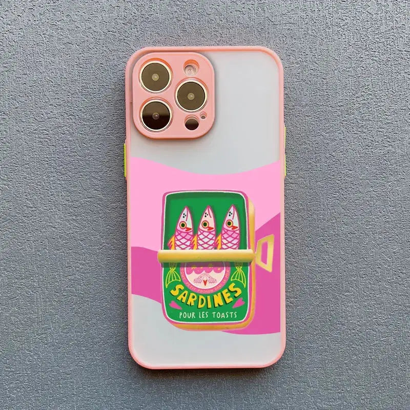 Sardines Color Fish Phone Case Shockproof Semi Wrapped Protection for iPhone 11 12 13 14 15 16 17 Pro Max