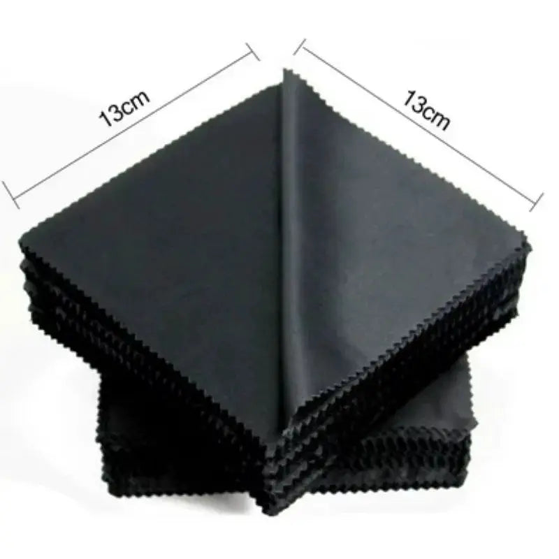 Twenty Pieces Black Microfiber Cleaning Cloth For Glasses And Cycling Sunglasses 13x13 Cm Eyewear Lens Care