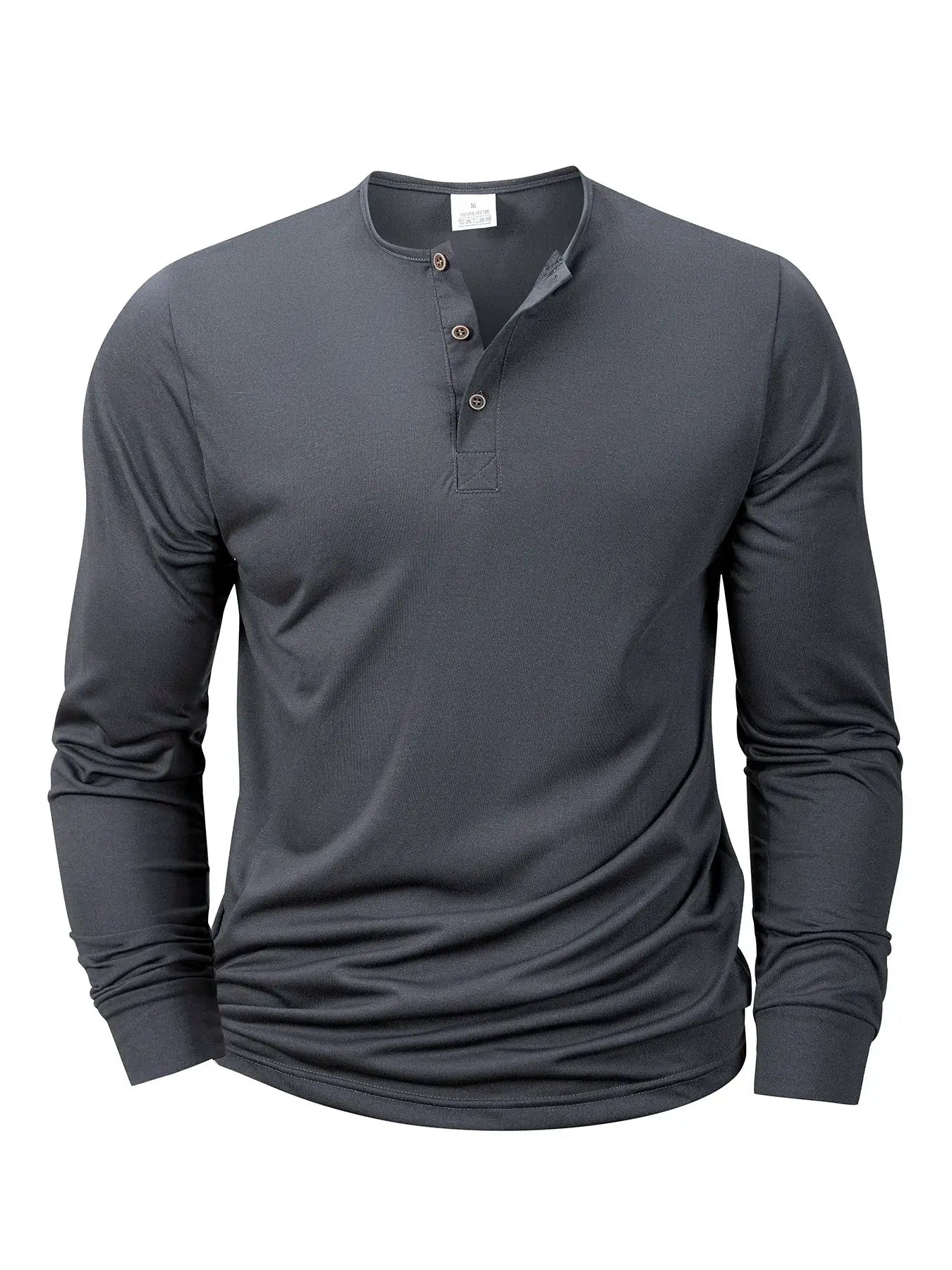 Men's Long Sleeve Henley Neck T Shirt Slim Fit Bottoming Shirt For Fitness And Casual Comfort