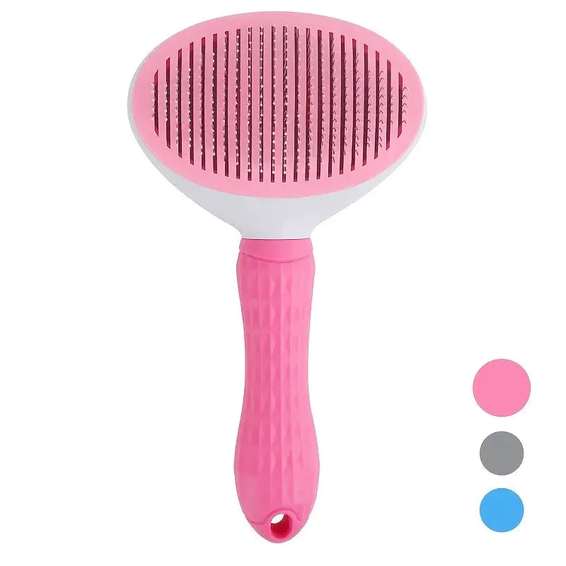 One Click Pet Hair Removal Comb for Dogs and Cats Automatic Slicker Brush for Effortless Grooming