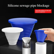 Simples Market silicone drain seal stoppers; white and blue collapsible sewer plugs in multiple sizes