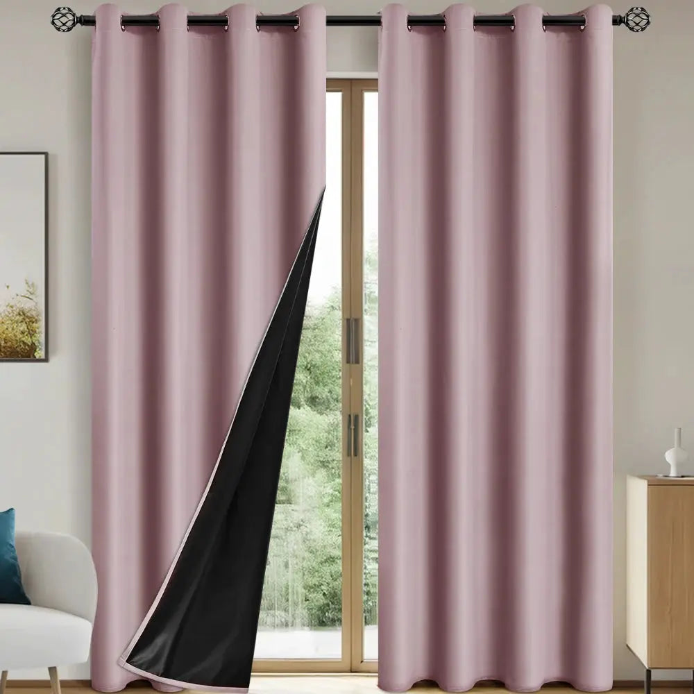 One Panel Solid Blackout Curtains With Grommets Privacy Drapes For Bedroom Living Room Home Decor Lightweight Curtains