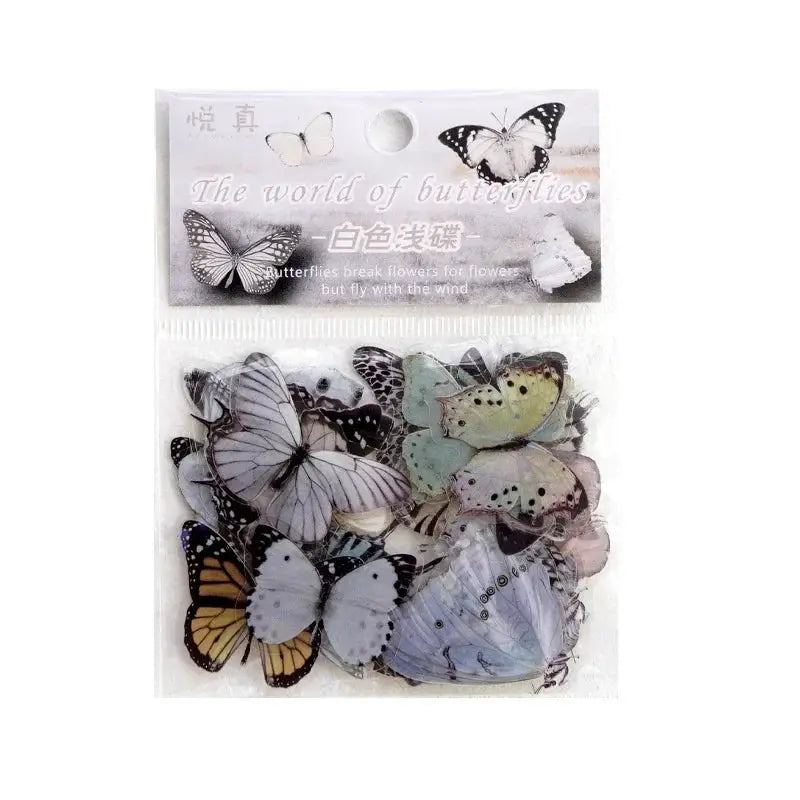 Journamm Butterfly Series 40 Pack PET Waterproof Stickers For Junk Journals Scrapbooks Collage And DIY Craft Aesthetics