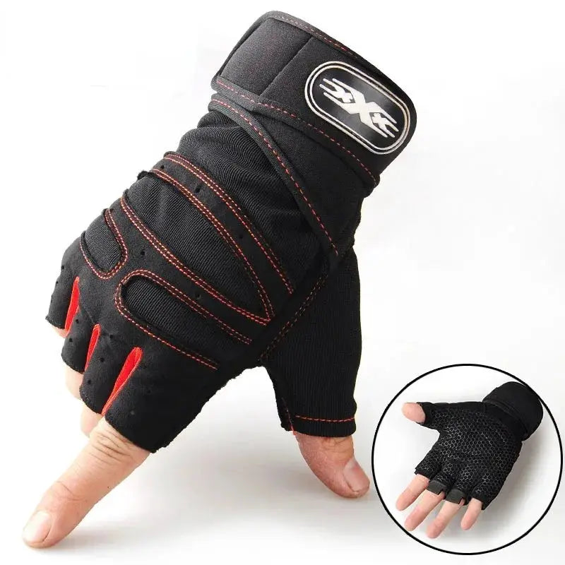 Unisex Half Finger Sports Gloves With Wrist Guard For Cycling Gym Weightlifting Hiking Boxing