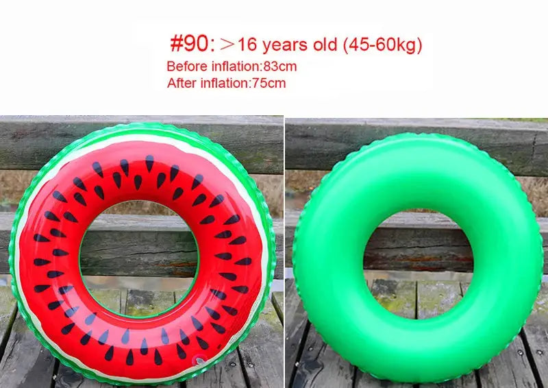 One Piece Inflatable Watermelon Pool Float Ring for Summer Parties Eco Friendly PVC Floating Ring Toy