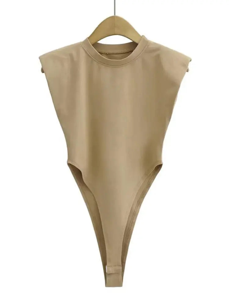 NovaForm Women Bodysuit With Padded Shoulders High Stretch Polyester Elastane Blend Sleeveless Slim Bodycon