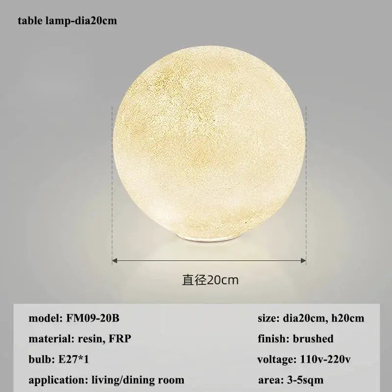 Simples Market Nordic Moon LED pendant light, 20 cm diameter, brushed resin/FRP finish, E27 bulb