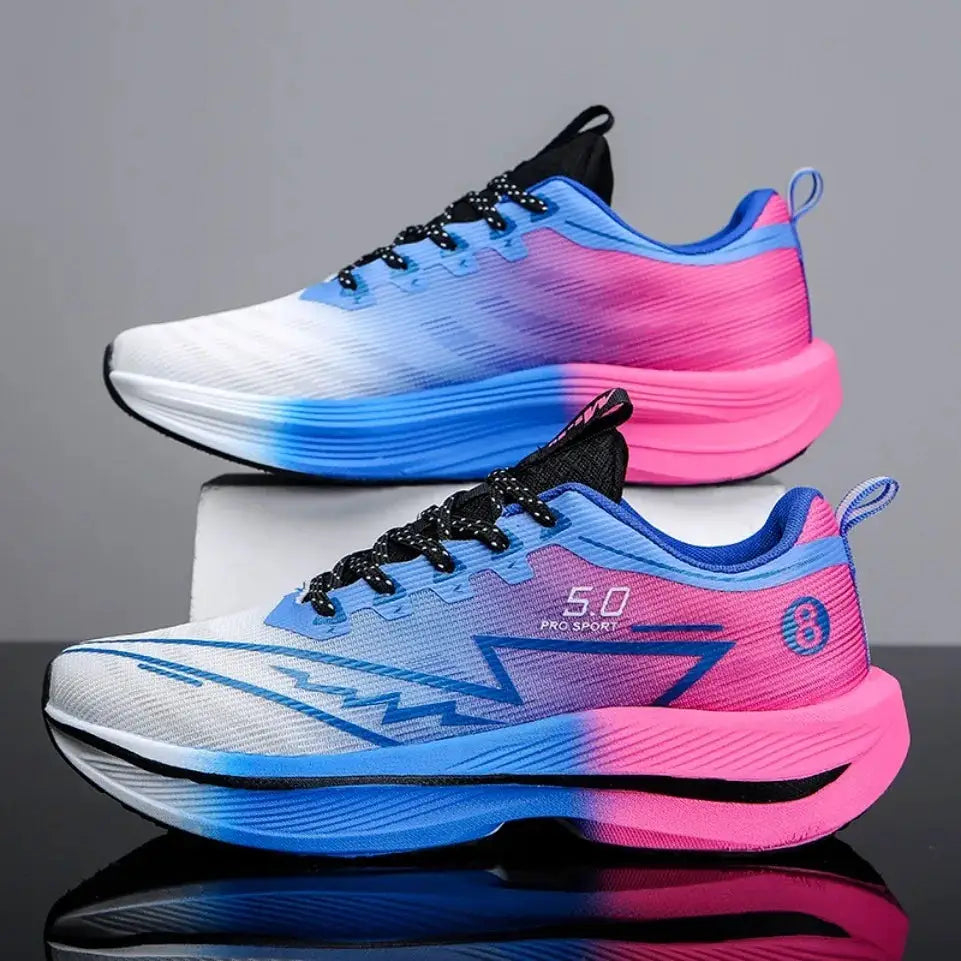 SNORW Men's Carbon Plate Running Shoes Unisex Lightweight Sneakers With Soft Cushion Shock Absorption And Anti Slip Grip