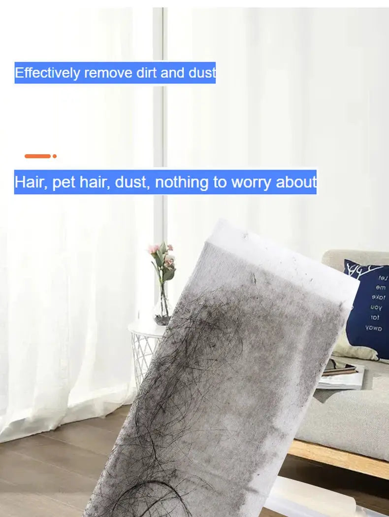 Grey disposable electrostatic mop pad for dust and hair removal, household cleaning