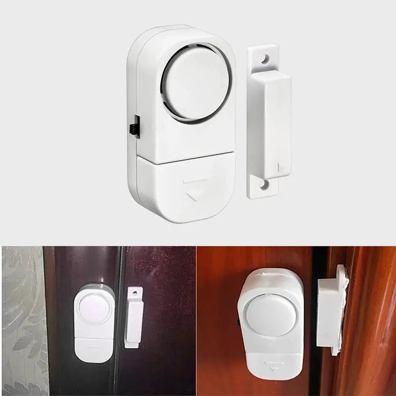 Door/window magnetic sensor alarm kit by Simples Market, wireless 90dB security system, white