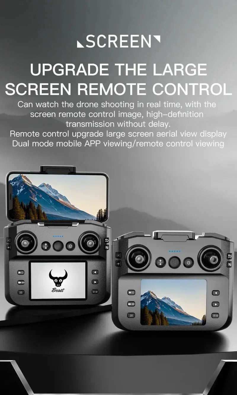 Lenovo SG901 MAX GPS drone remote controllers with large screens, two black units with phone mount.