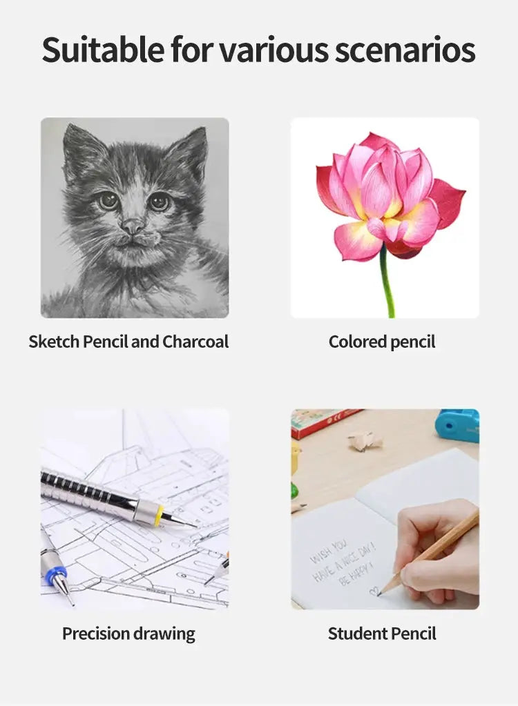Faber-Castell eraser retractable pencil set by Simples Market; four pencil styles for sketching and drawing