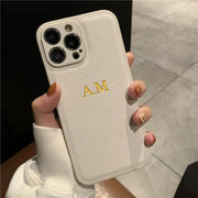 LuxCase Personalized Leather iPhone Case For 11 Through 17 Pro Max Plus 17 Air With Custom Initials And Name Engraving
