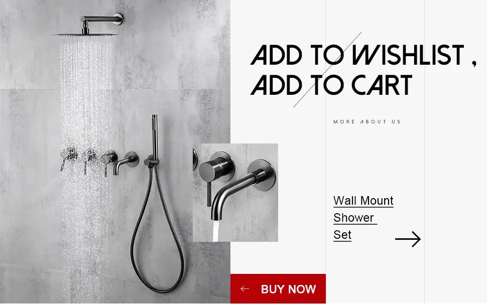 Bathroom shower system, wall-mounted with rainfall head, handheld shower, and single-handle chrome mixer.