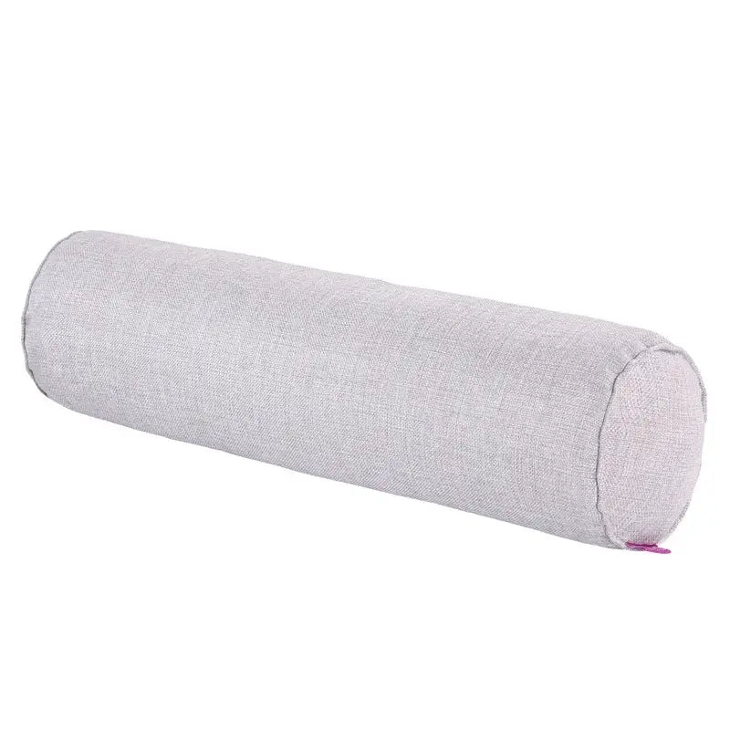 Simples Market cylindrical cotton-linen pillow case for sofa lumbar support, light gray, no fill