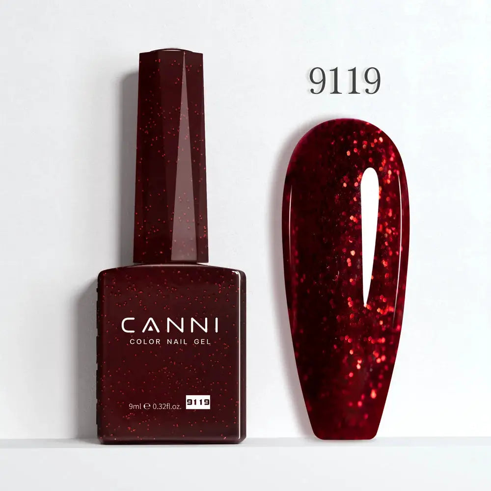 Canni Hema Free Nail Gel Polish Christmas Red Collection Semi Permanent 9ml Long Lasting Shine