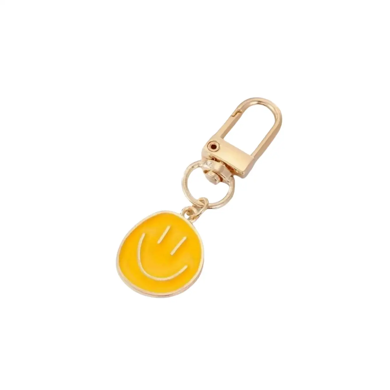 Smile Face Keychain Enamel Metal Key Ring Bag Accessory For Women And Ladies Multi Color Cute Pendant
