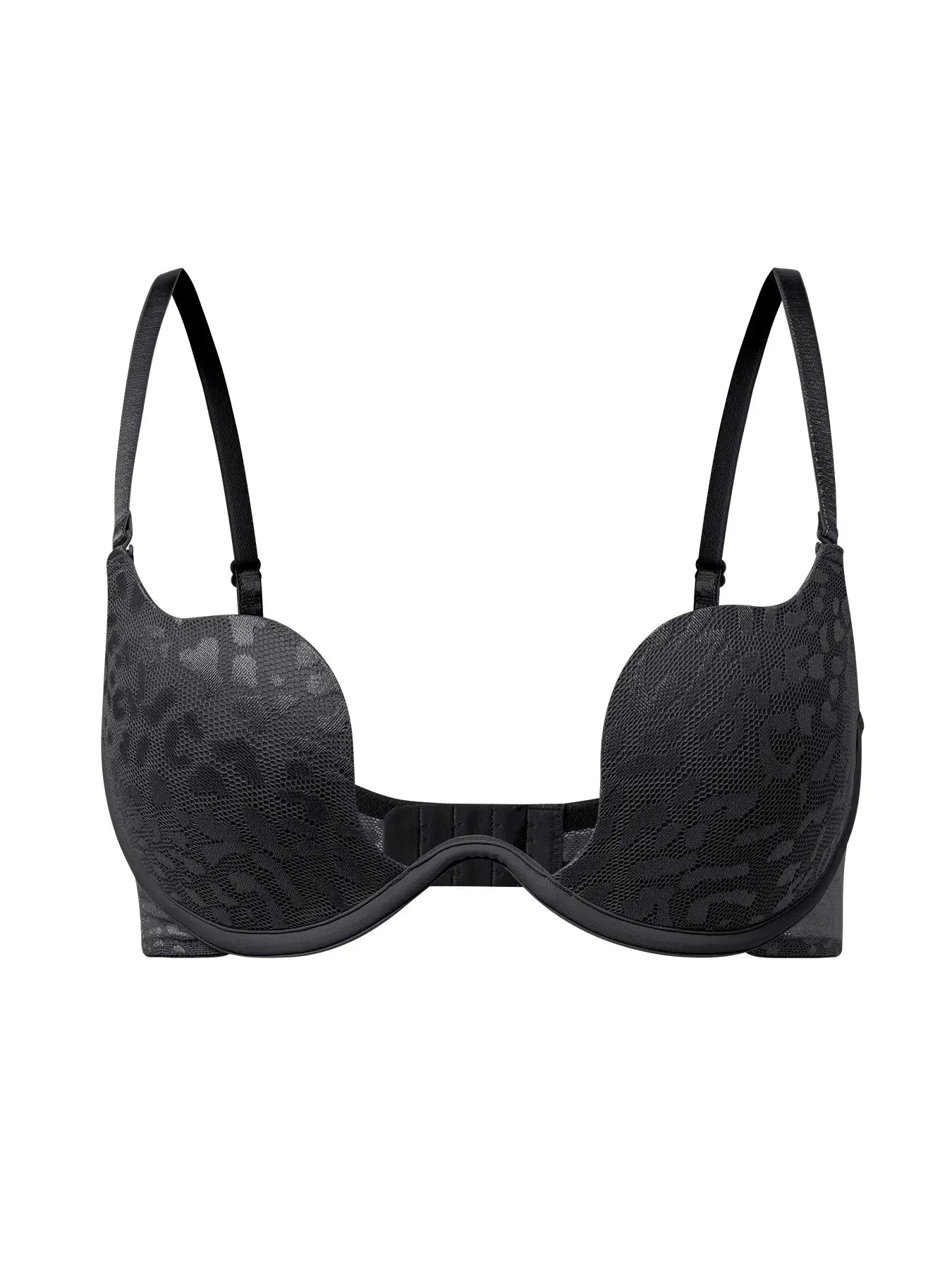Simples Market leopard-print lace underwire padded bra with adjustable straps