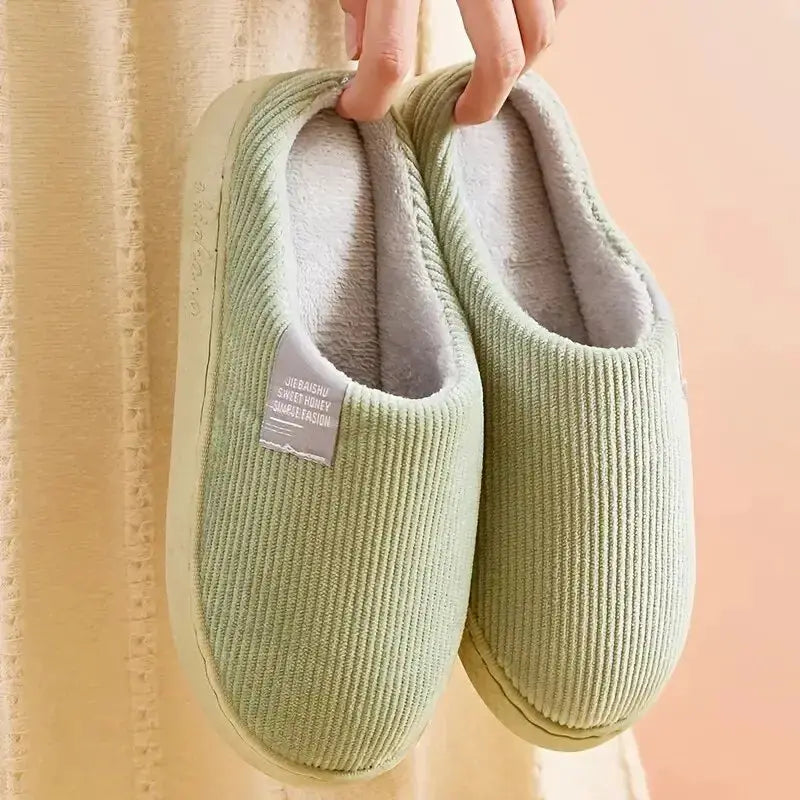 CozyNest Unisex Thick Soft Bottom Home Slippers With Anti Slip Sole For Indoor Winter Comfort And Breathable Cotton