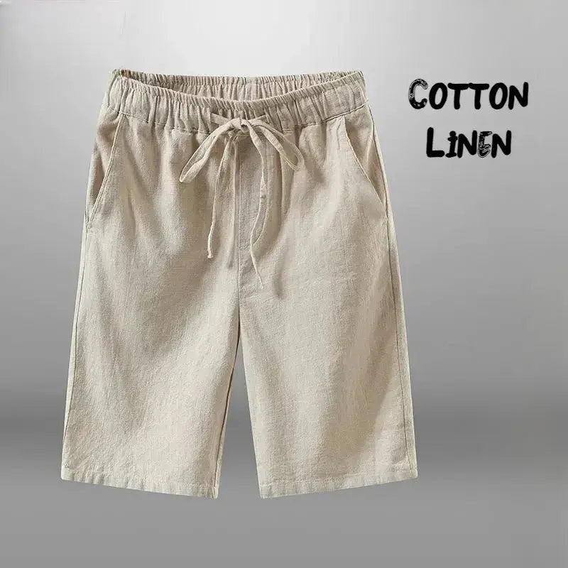 Men's Cotton Linen Shorts Casual Breathable Beach Shorts For Vacation Gym And Everyday Wear