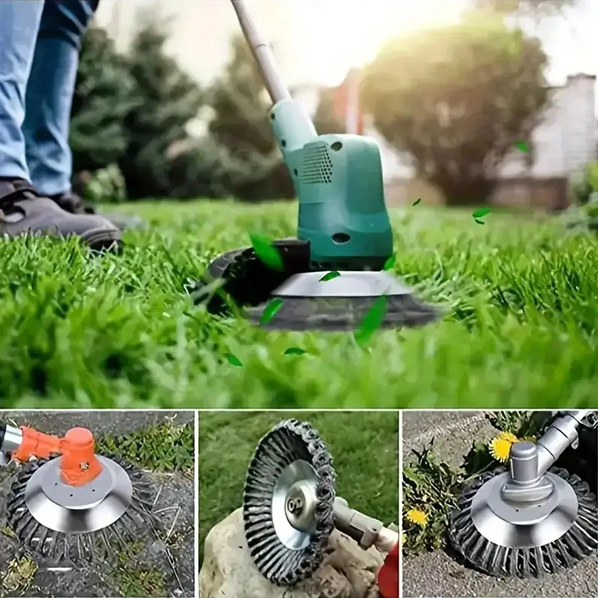 Universal Upgrade 6 To 8 Inch Weed Brush Cutter Head For Lawn Mower Grass Trimmer Steel Wire Wheel