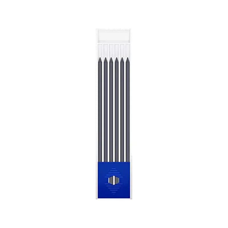 Simples Market carpenter pencils 2.8mm refills, 6-pack with long pointed tips in clear plastic pouch with blue label