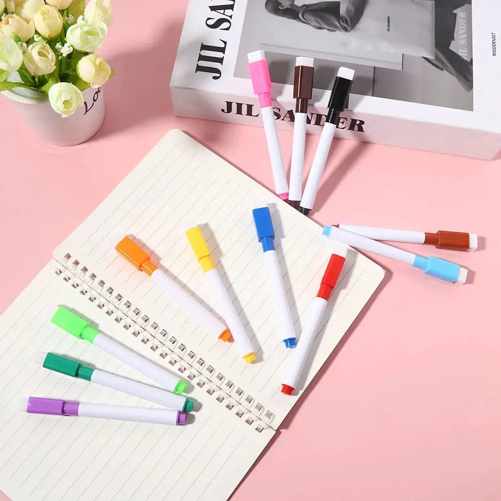 Simples Market 12-color whiteboard marker pen set with white bodies and colorful caps