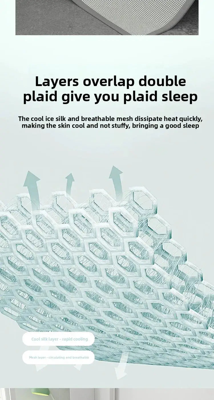 1 Piece Ice Silk Sleeping Mat by Simples Market with breathable gray jacquard cover for dorm beds