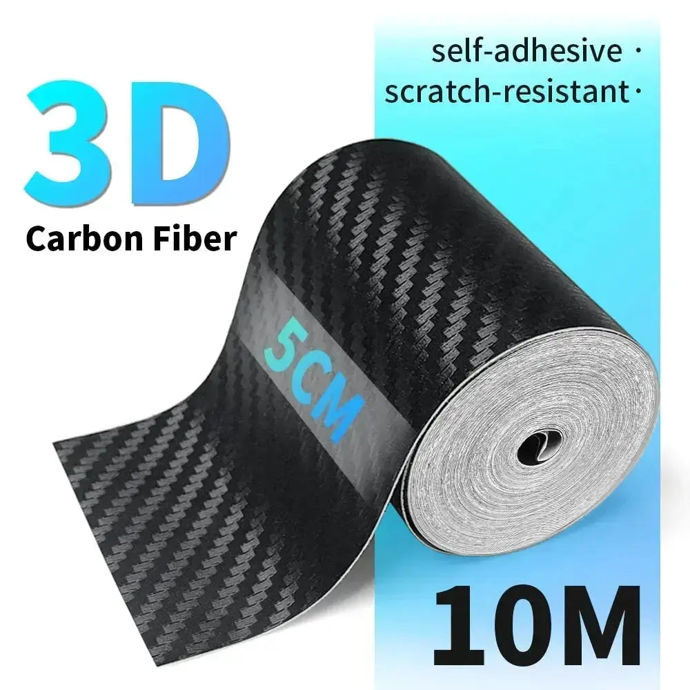 3D carbon fiber car vinyl wrap roll, glossy black, self-adhesive, 5cm x 10m, Simples Market