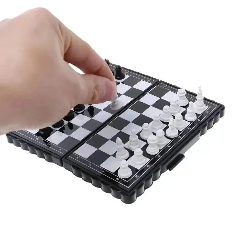 Mini Magnetic Chess Set Folding Portable Plastic Chessboard Game With Magnetic Pieces For Travel And Outdoors