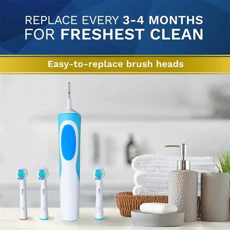Oral B Braun Replacement Toothbrush Heads Extra Soft Dupont Bristles Rounded End For Gentle Cleaning Whitening