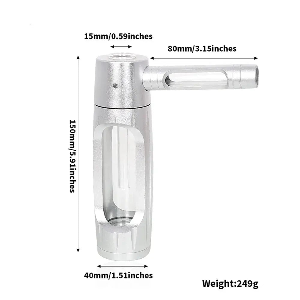 ZenSmoke Handheld Portable Smoking Pipe Hookah Set With Dry Burning Glass Tobacco Bowl And Cigarette Filters