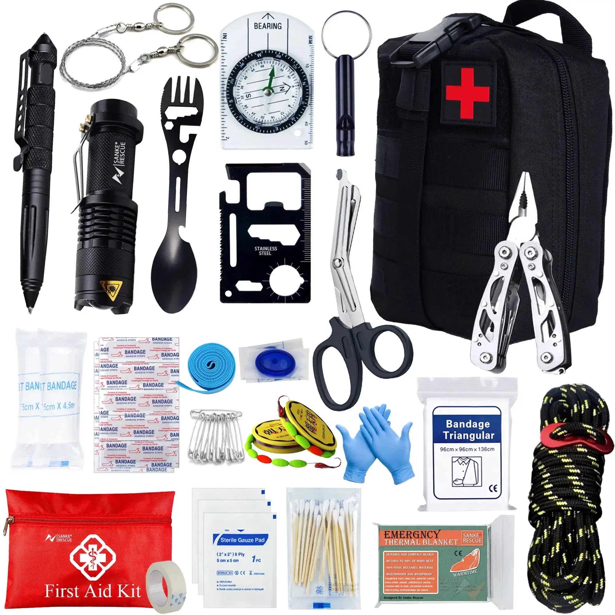Tactical First Aid Kit For Car And Outdoor Survival MOLLE Pouch Medical Bag Self Defense EDC Gear For Camping Hiking