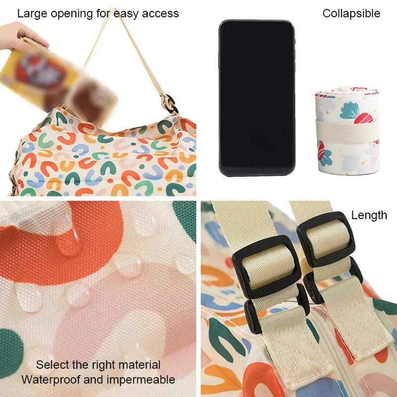 UrbanFold Nylon Foldable Shopping Bag Waterproof Travel Tote For Portable Storage Beach To Grocery
